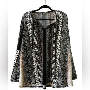 Cato Size 14/16 Long Sleeve Boho Print Shirt